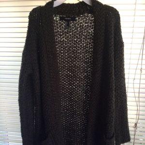 Green long length cardigan